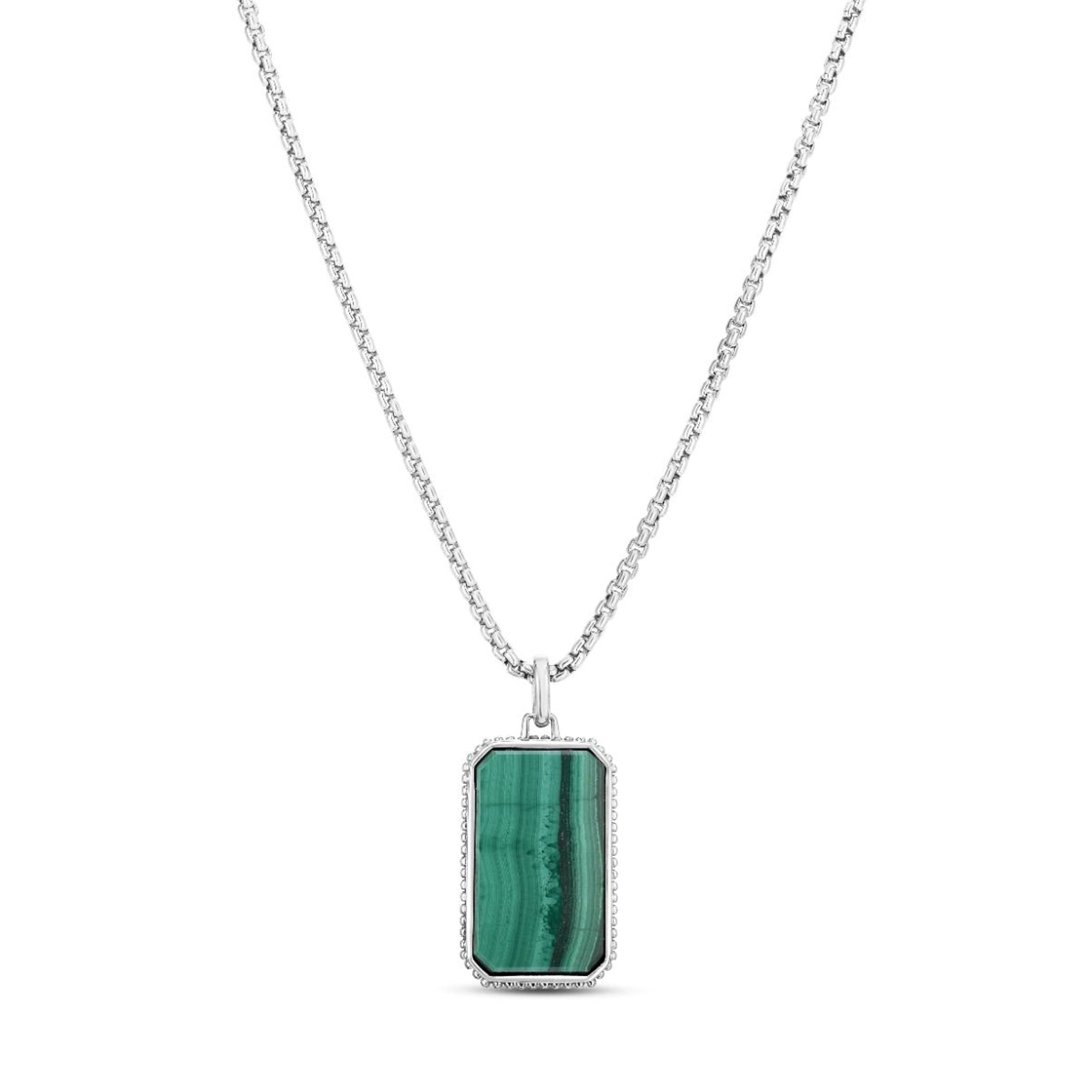 Men's Malachite Tag Necklace