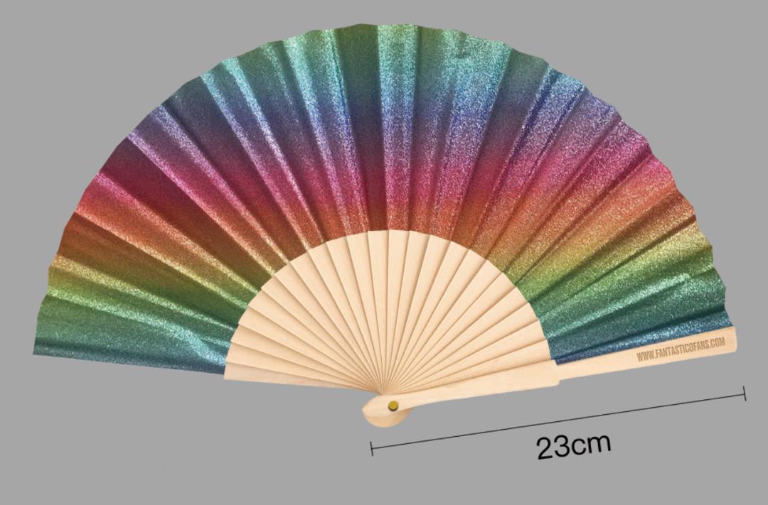 Rainbow Glitter 23cm fan