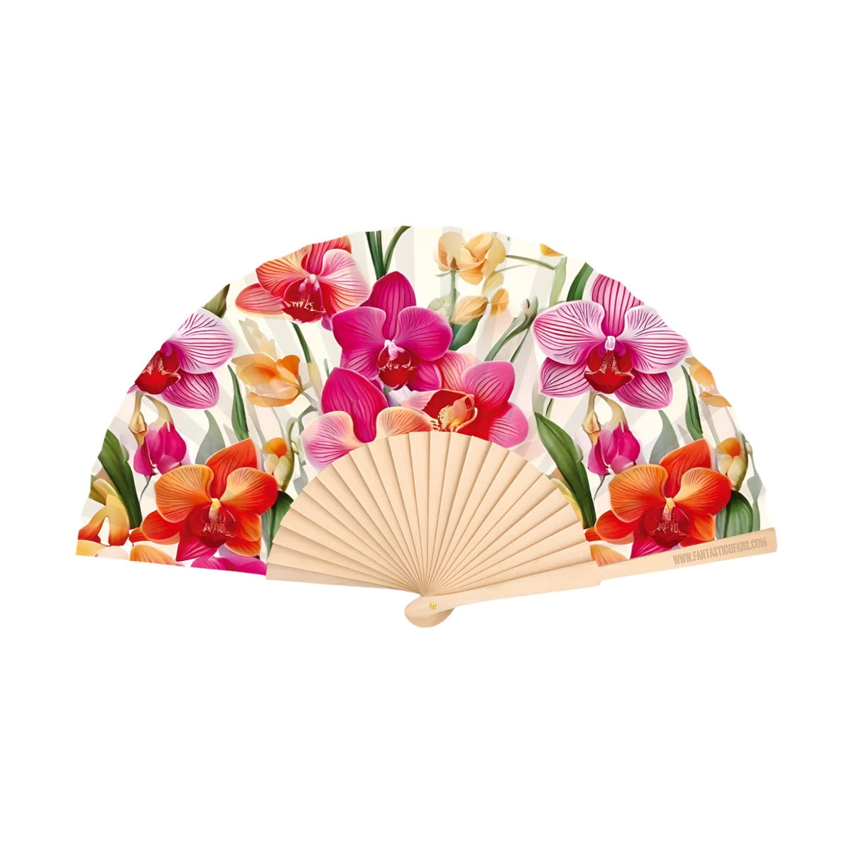 Orchids Print 23cm fan