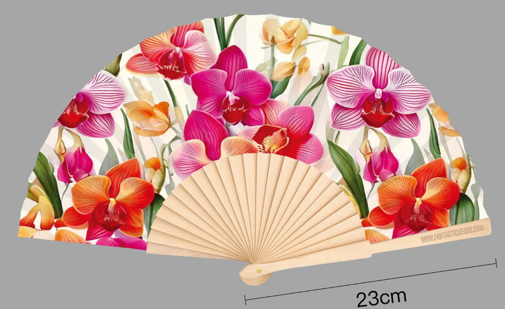 Orchids Print 23cm fan