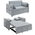 3-in-1 Convertible Sofa Bed, Pull Out Sleeper Sofa with USB Charging, Light Grey