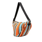 Canvas Striped Triangle Logo Shoulder Bag