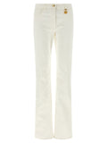 Elisabetta Franchi Jewel Padlock Detail Jeans — Cream