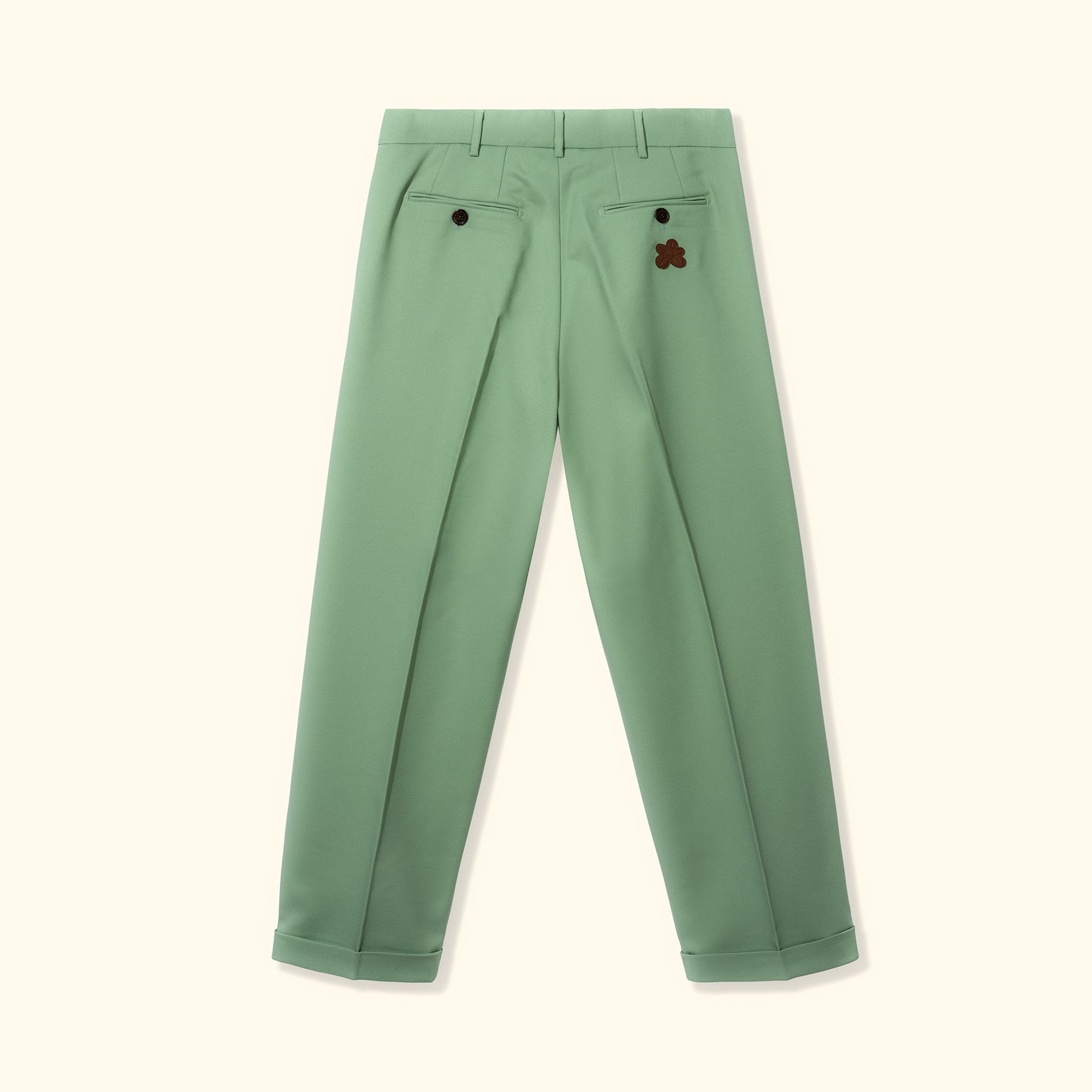 Double Pleated Trousers Drab Green