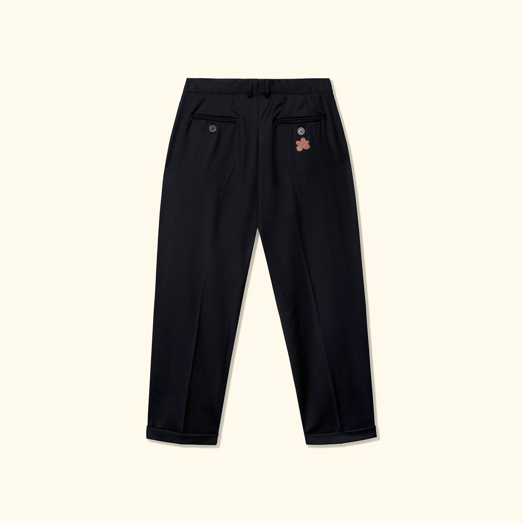 Double Pleated Trousers Black