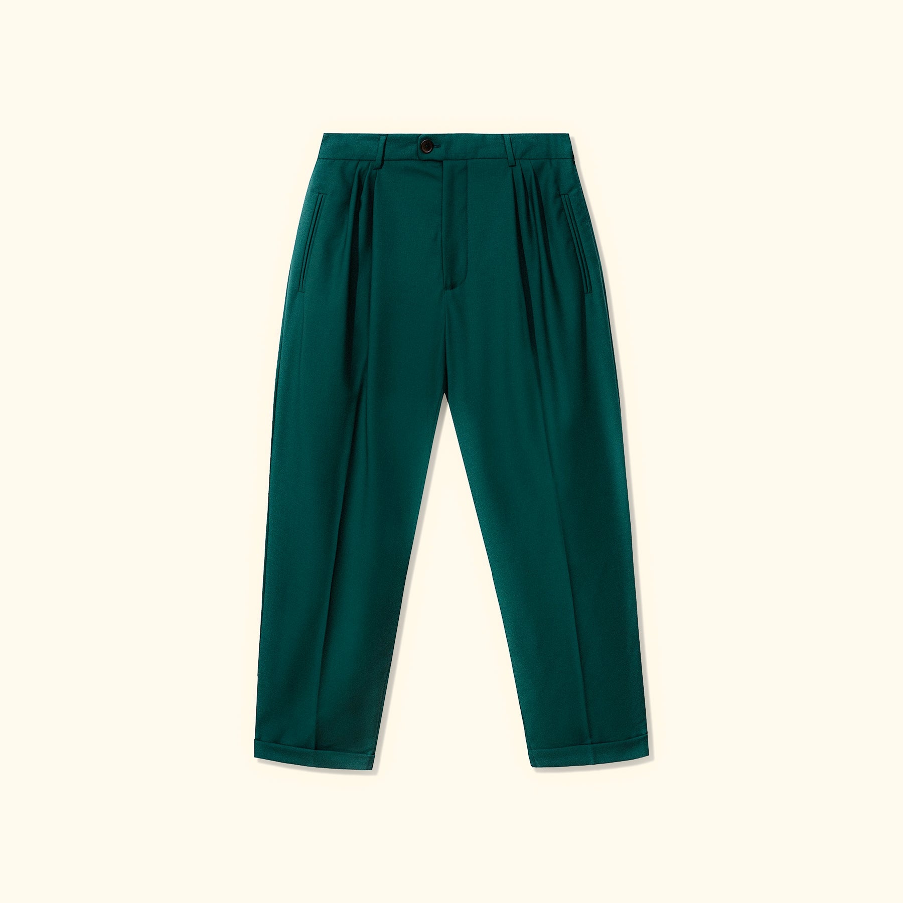 Double Pleated Trousers Green