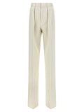 Tom Ford Double Pinch Trousers — Cream