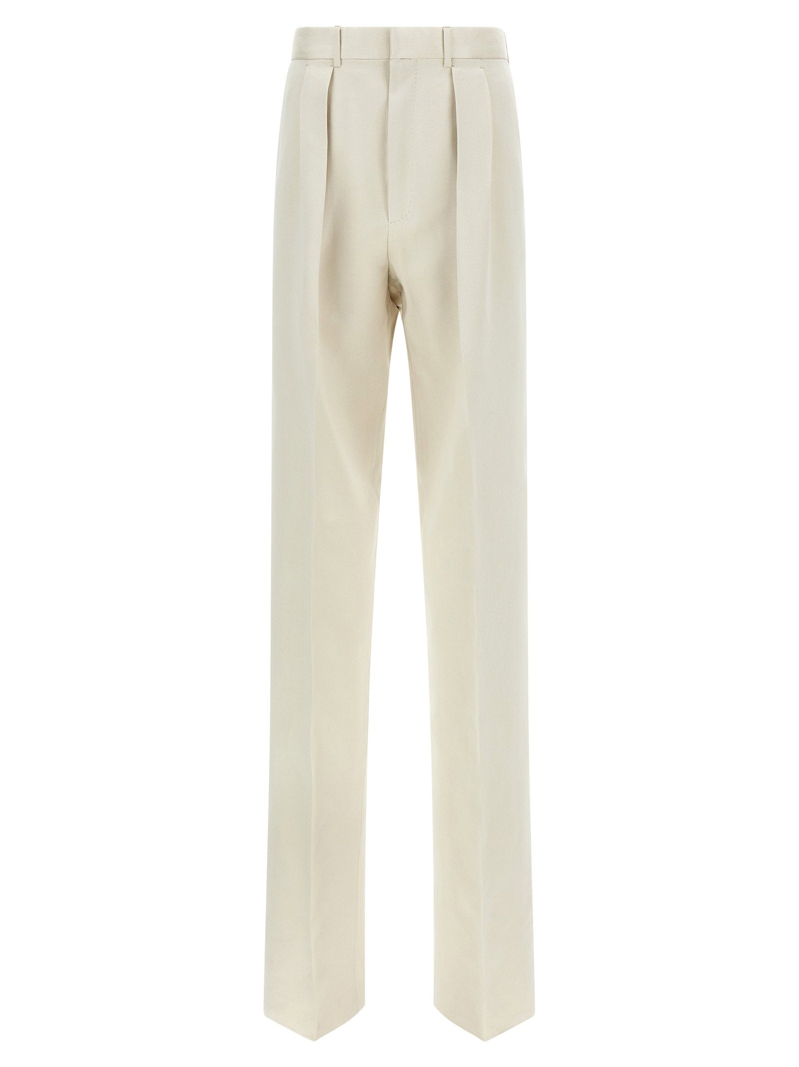 Tom Ford Double Pinch Trousers — Cream
