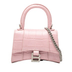Nano Croc Embossed Hourglass Top Handle Bag