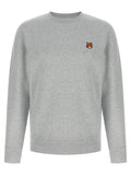 Maison Kitsuné Fox Head-Embroidered Sweatshirt — Grey