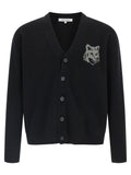 Maison Kitsuné Fox Head Cardigan — Black