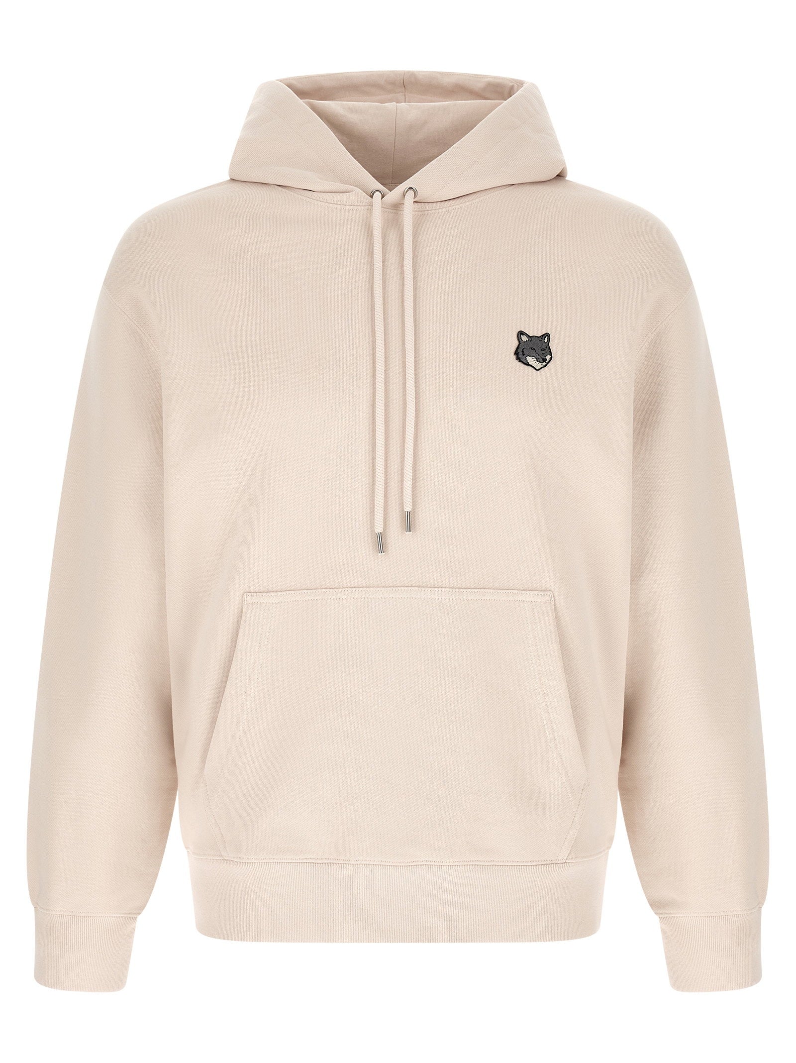 Maison Kitsuné Fox Head Embroidered Hoodie — Beige