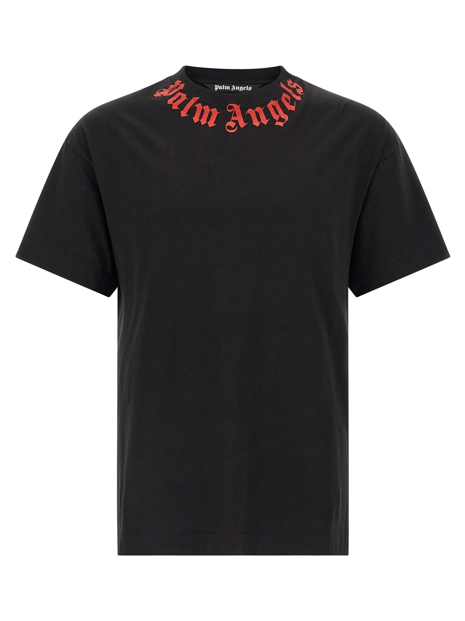 Palm Angels Logo-Embroidered Crew Neck T-Shirt — Black