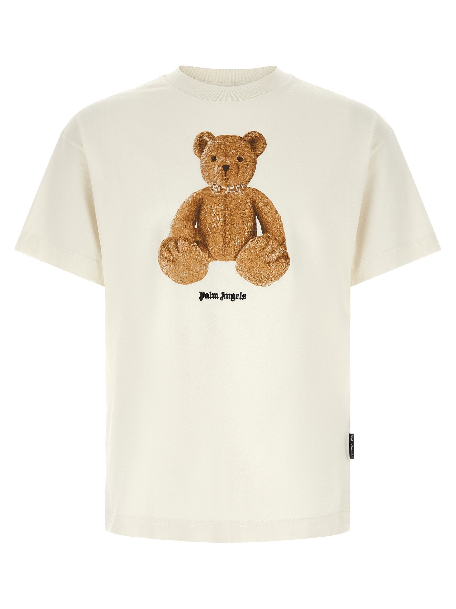 Palm Angels Teddy Bear Graphic Print T-shirt — Cream