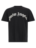 Palm Angels Curved Logo Graphic T-shirt — Black