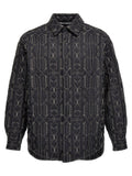 Palm Angels Quilted All-Over Monogram Jacket — Black
