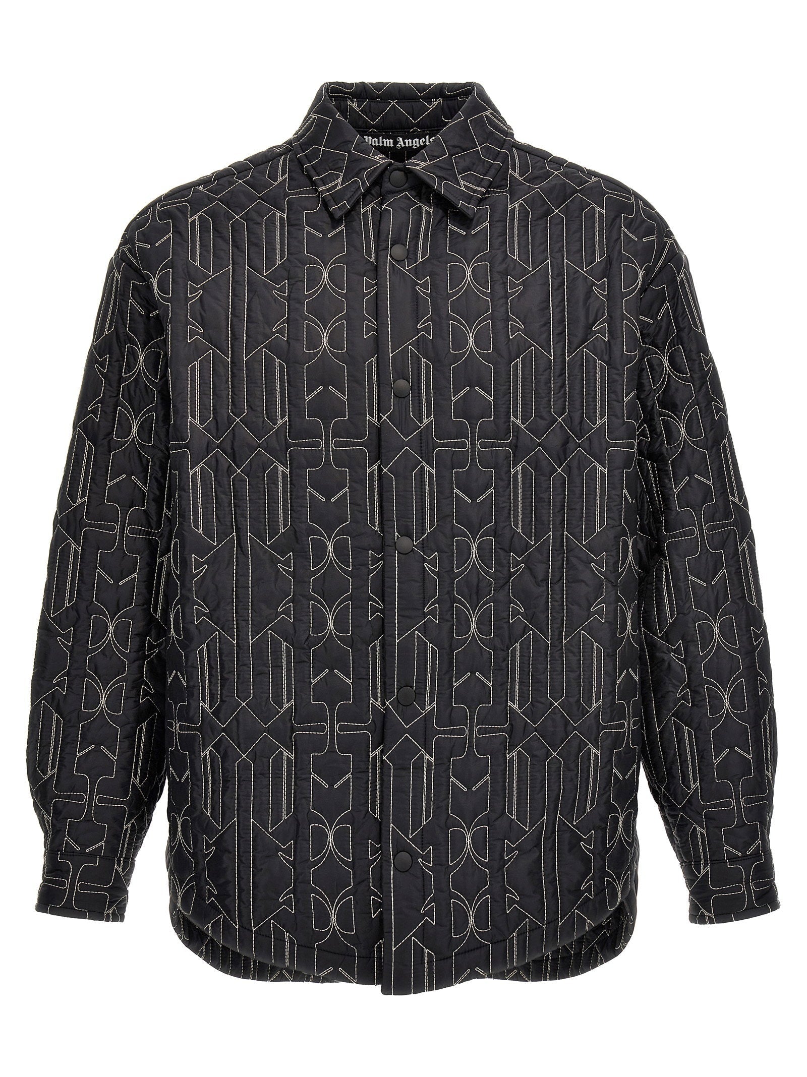 Palm Angels Quilted All-Over Monogram Jacket — Black