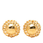 Gold Plated Round Clip On Earrings