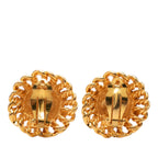 Gold Plated Round Clip On Earrings