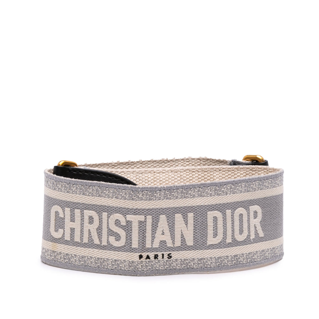 Embroidered Canvas Logo Bag Strap