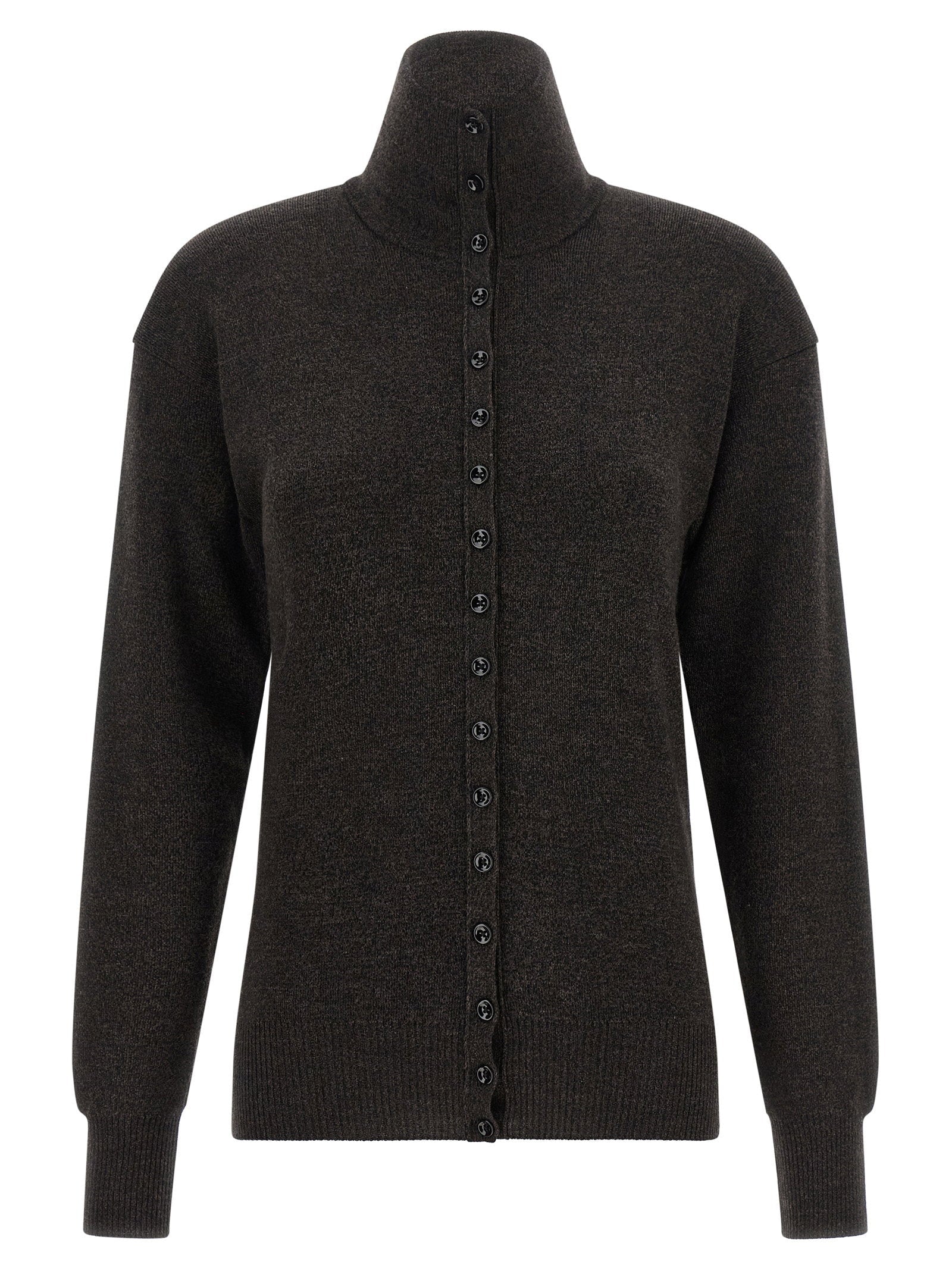 Lemaire Pure Merino Wool Cardigan — Charcoal