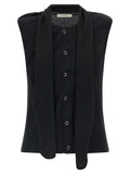 Lemaire Draped Panel Vest — Black
