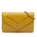 Small Reversed Chevron Lambskin Flap