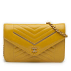 Small Reversed Chevron Lambskin Flap