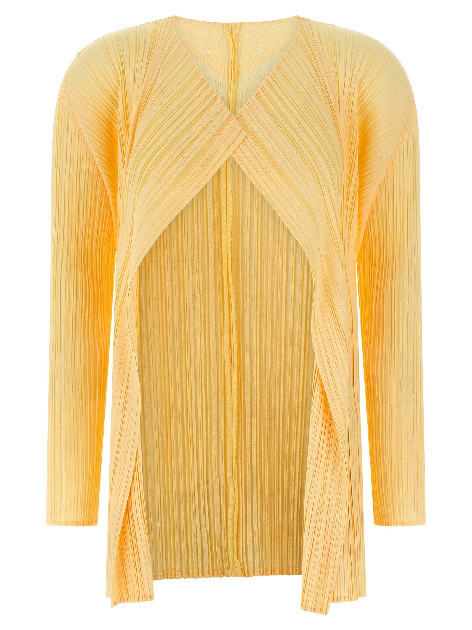 Pleats Please Issey Miyake Cardigan — Yellow