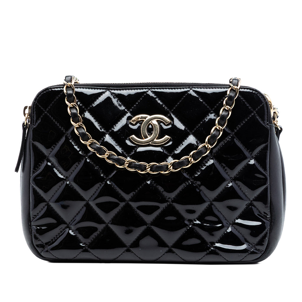 CC Quilted Patent Double Zip Camera Bag