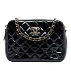CC Quilted Patent Double Zip Camera Bag