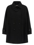 Alberto Biani Double-Breasted Wool Coat — Black