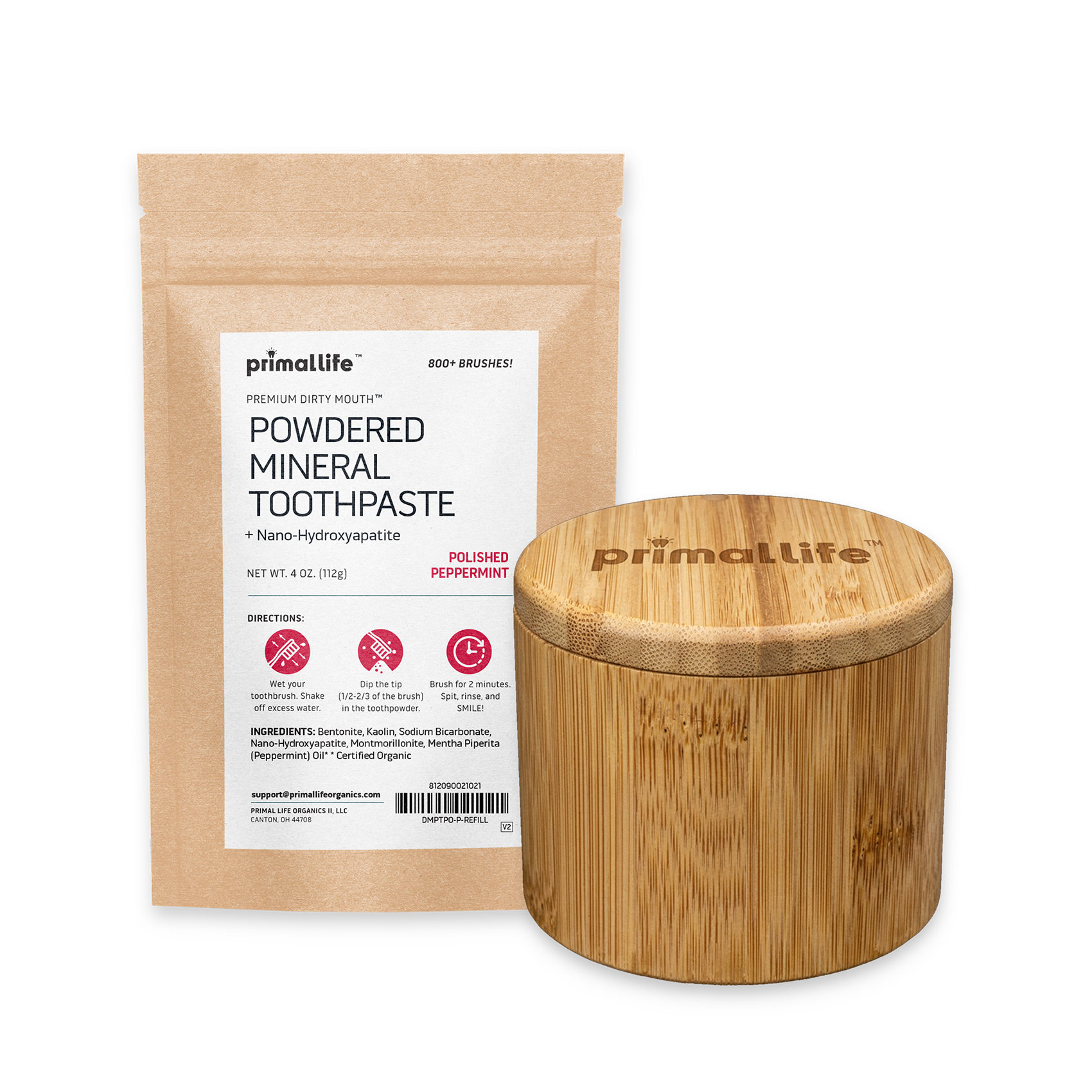 Wooden Toothpowder Box Package By Primal Life Organics