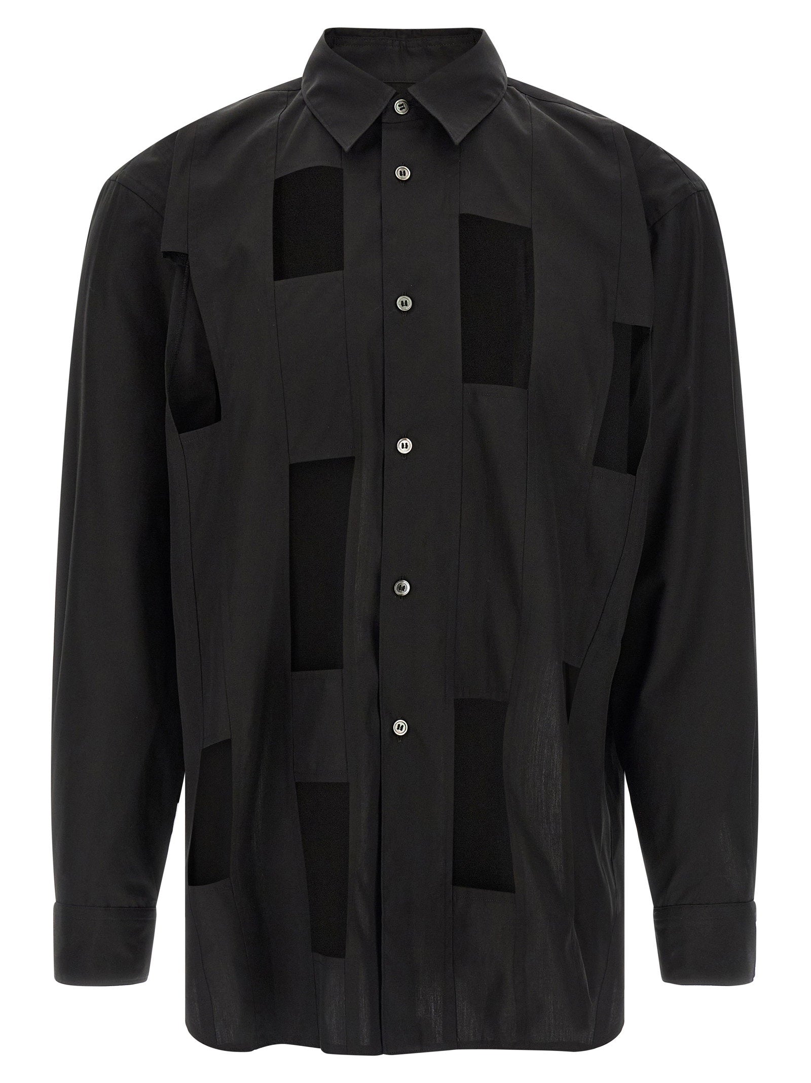 Comme Des Garçons Homme Plus Geometric Cut-Out Shirt — Black