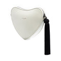 Leather Monogram Heart Tassel Crossbody