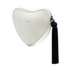 Leather Monogram Heart Tassel Crossbody