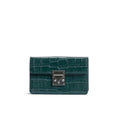 Clutch M Crocodile-Effect Leather Clutch | Green