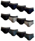 Don Algodon | Pack 12 Slips Lisos Hombre | 6 Negros, 2 Marinos, 2 Grises y 2 Verdes