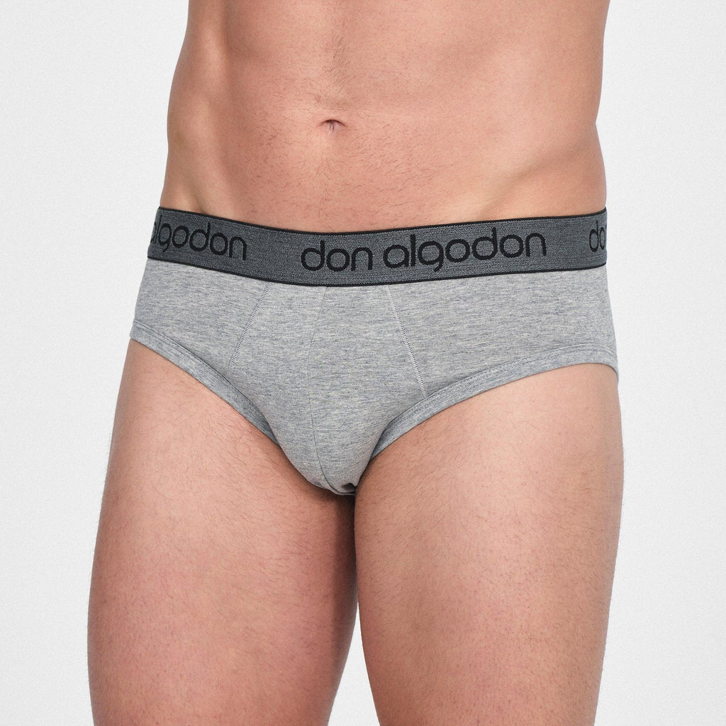 Don Algodon | Pack 6 Slips para Hombre Lisos | 3 Negros, 1 Marino, 1 Verde, 1 Gris | Transpirables