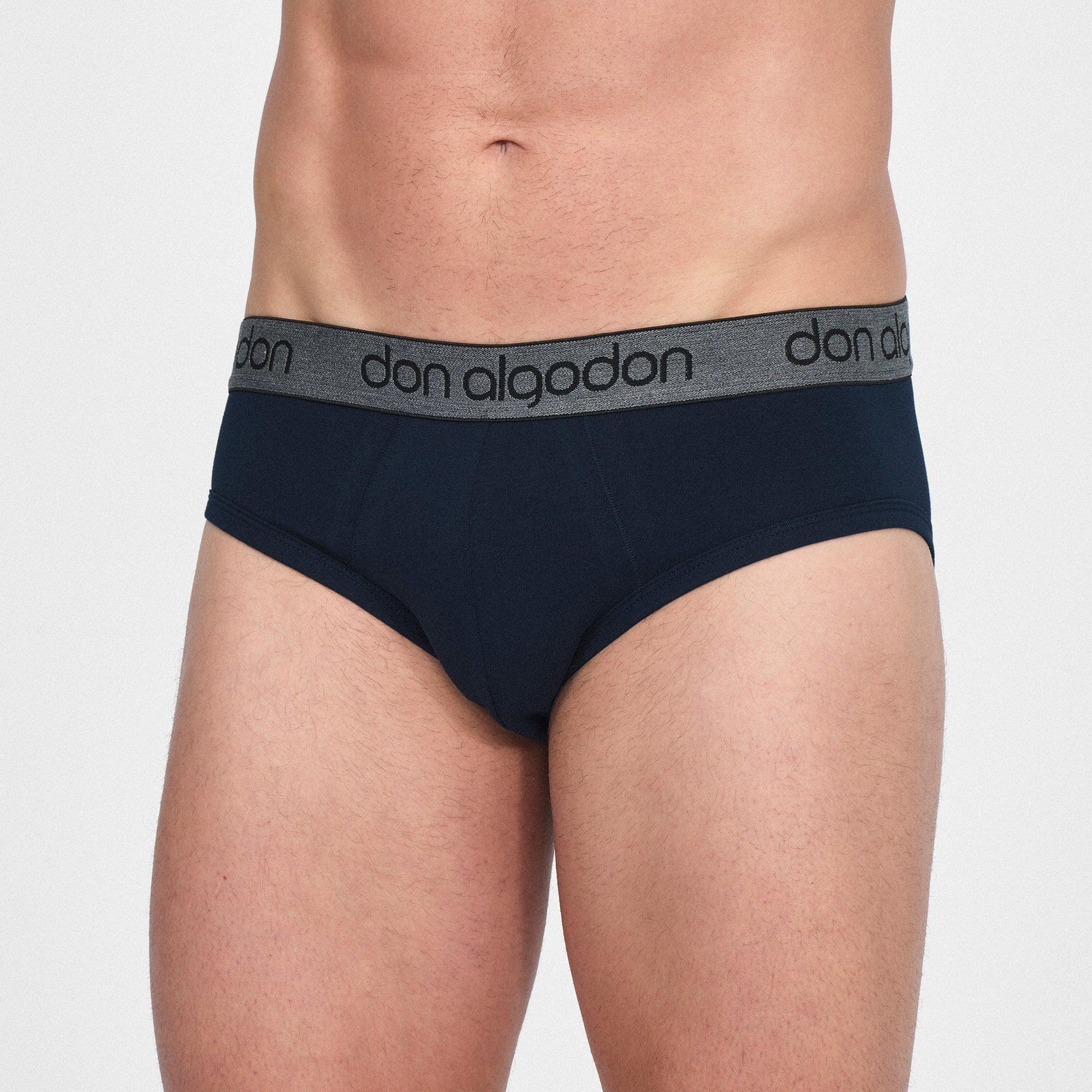 Don Algodon | Pack 12 Slips Lisos Hombre | 6 Negros, 2 Marinos, 2 Grises y 2 Verdes