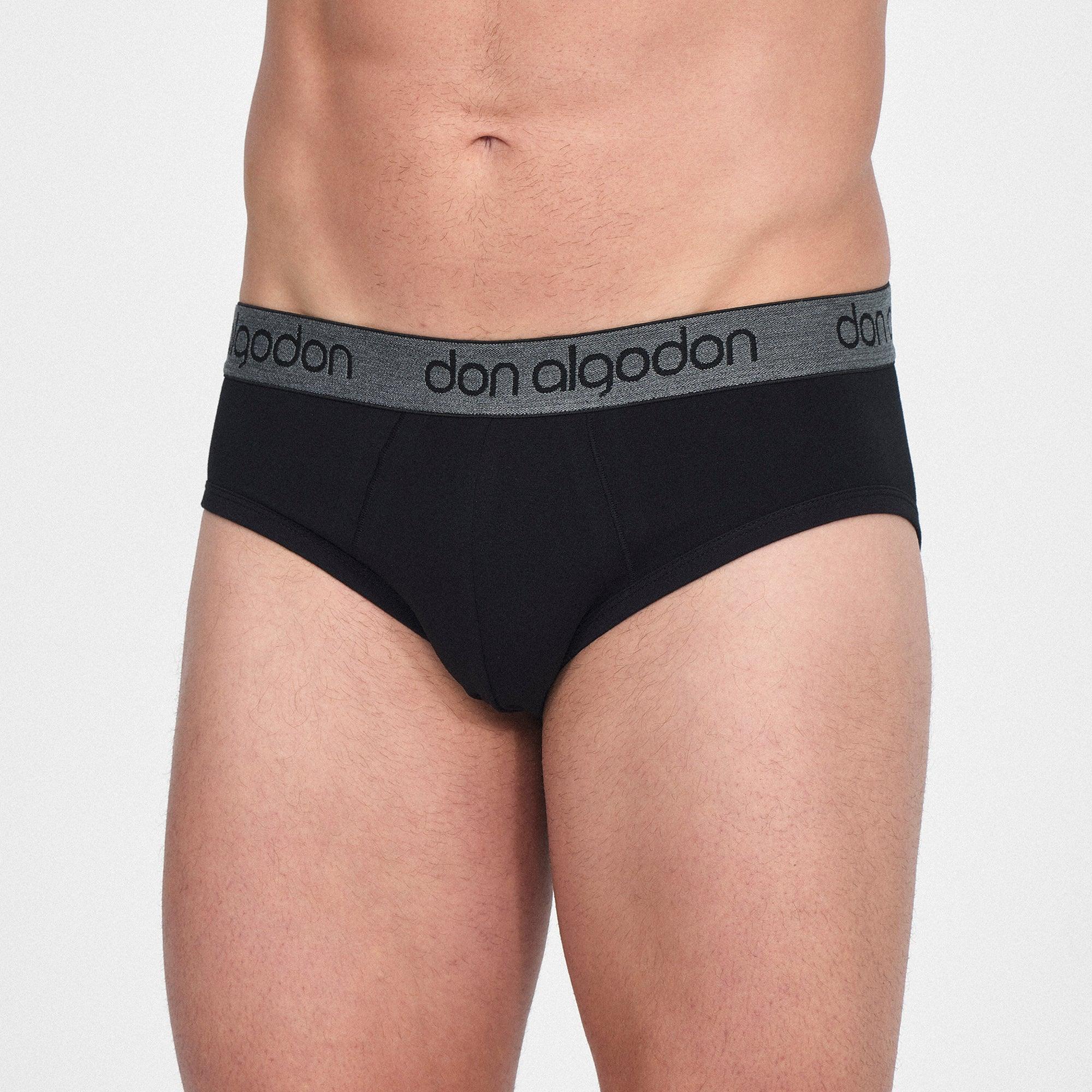 Don Algodon | Pack 12 Slips Lisos Hombre | 6 Negros, 2 Marinos, 2 Grises y 2 Verdes