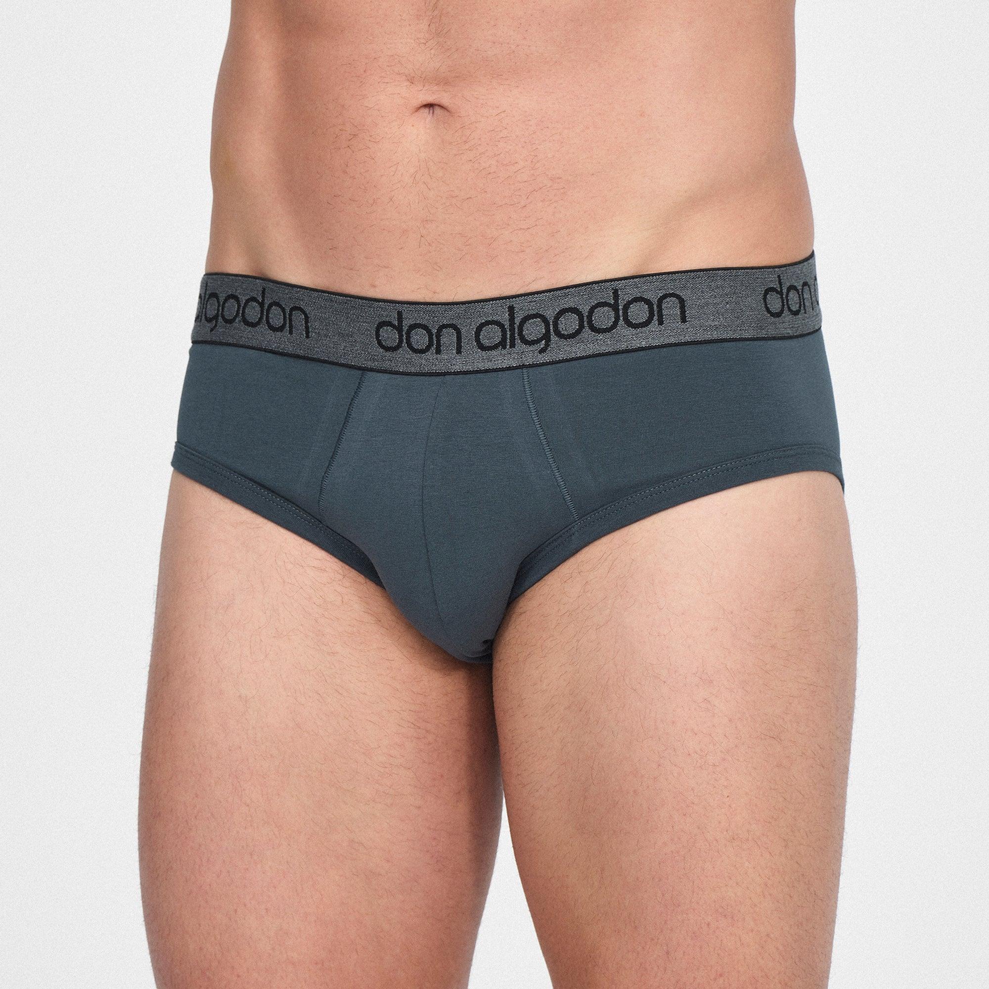 Don Algodon | Pack 12 Slips Lisos Hombre | 6 Negros, 2 Marinos, 2 Grises y 2 Verdes