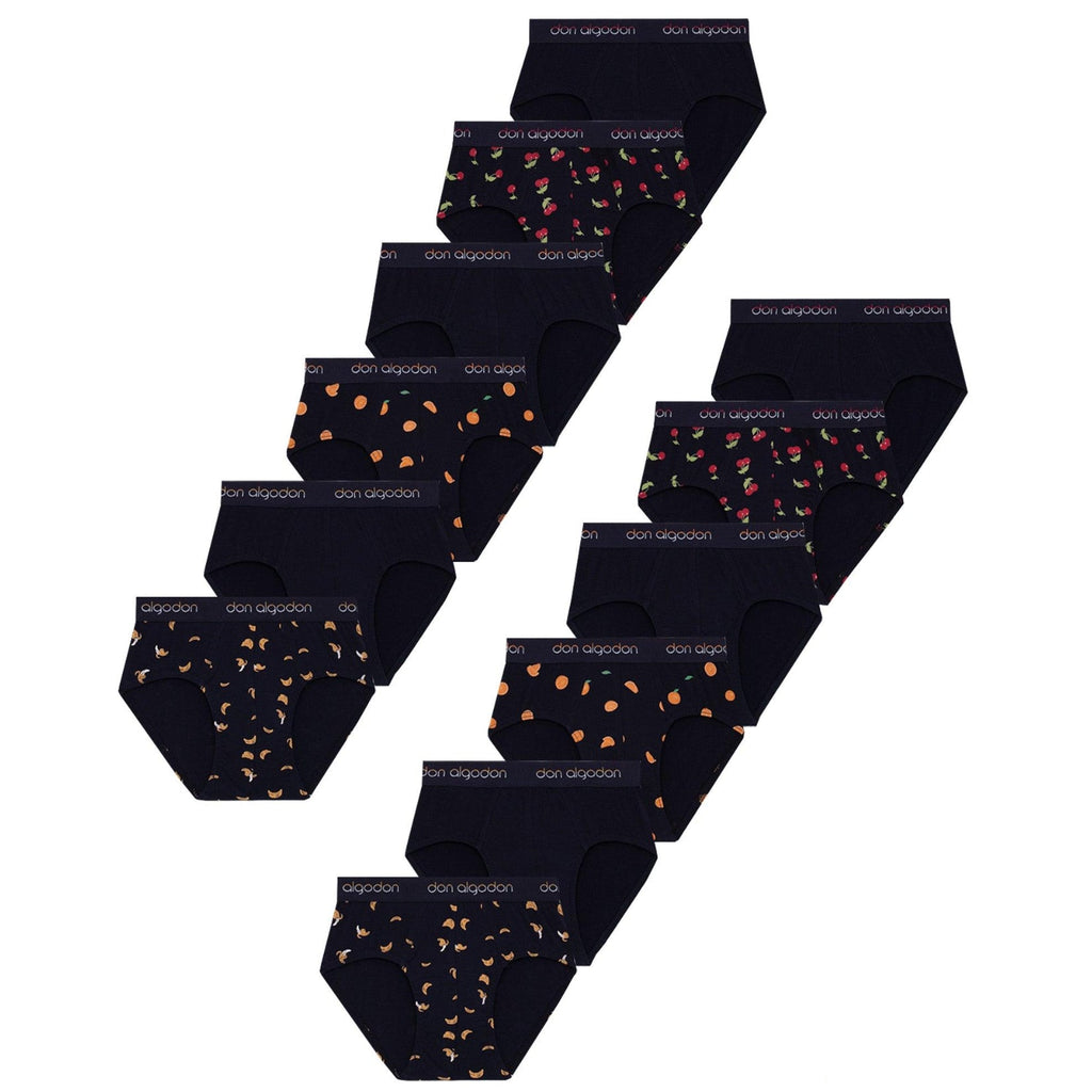 Don Algodon Kids | Pack 12 Slips Niño Lisos y Estampados | Calzoncillos Transpirables