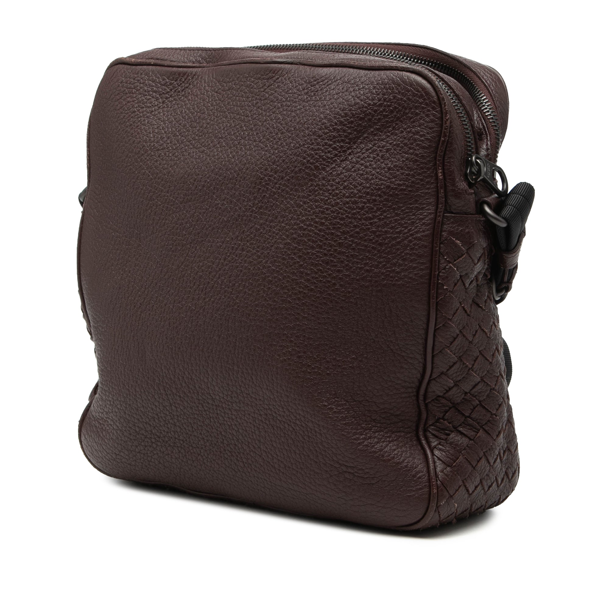 Intrecciato Trimmed Nappa Messenger Bag