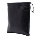 Embroidered Leather Drawstring Pouch