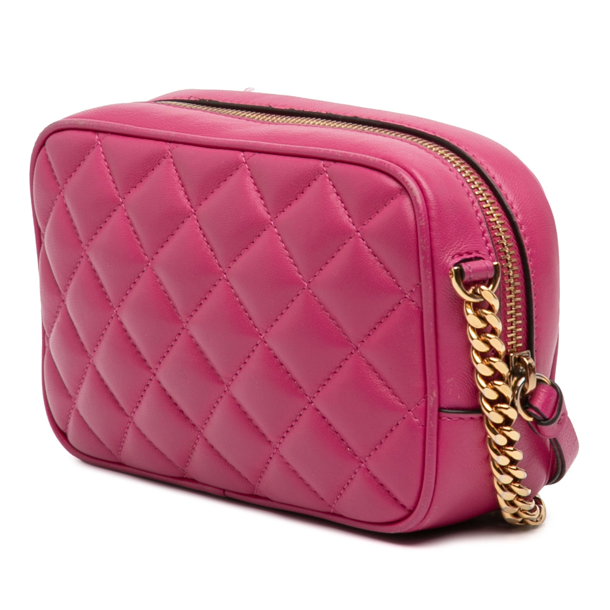Quilted Lambskin La Medusa Camera Bag