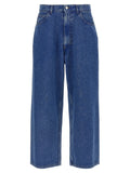 Marni Wide-Leg Patch Denim Jeans — Blue