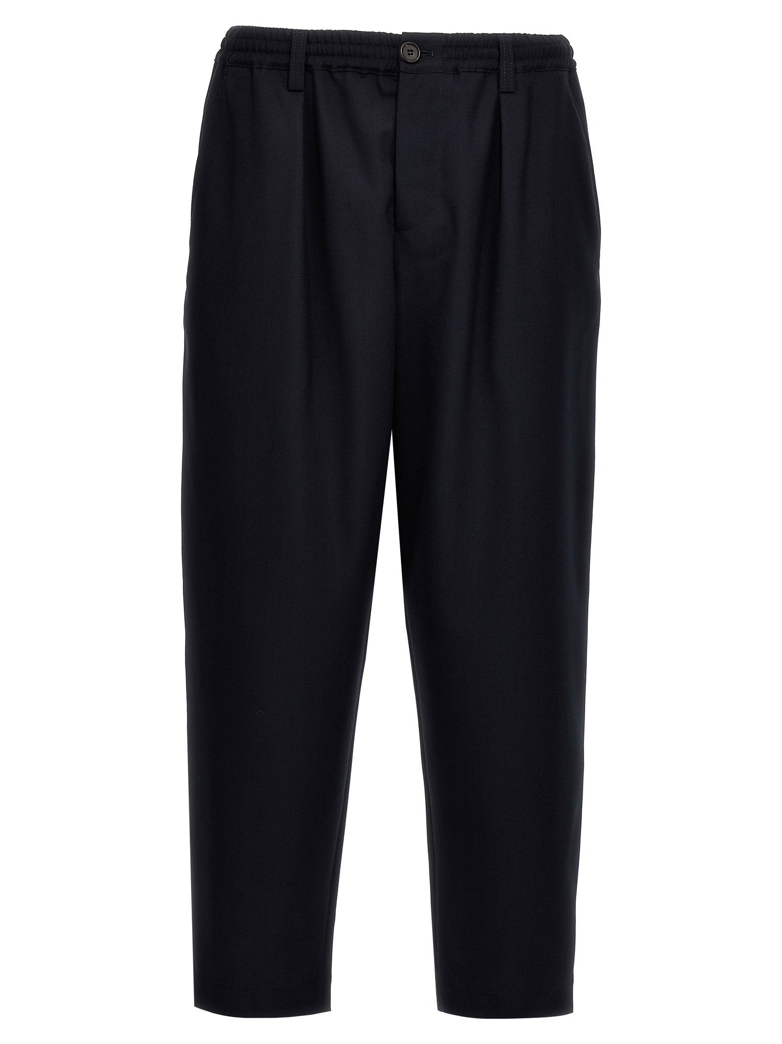 Marni Tropical Wool Cropped Trousers — Black