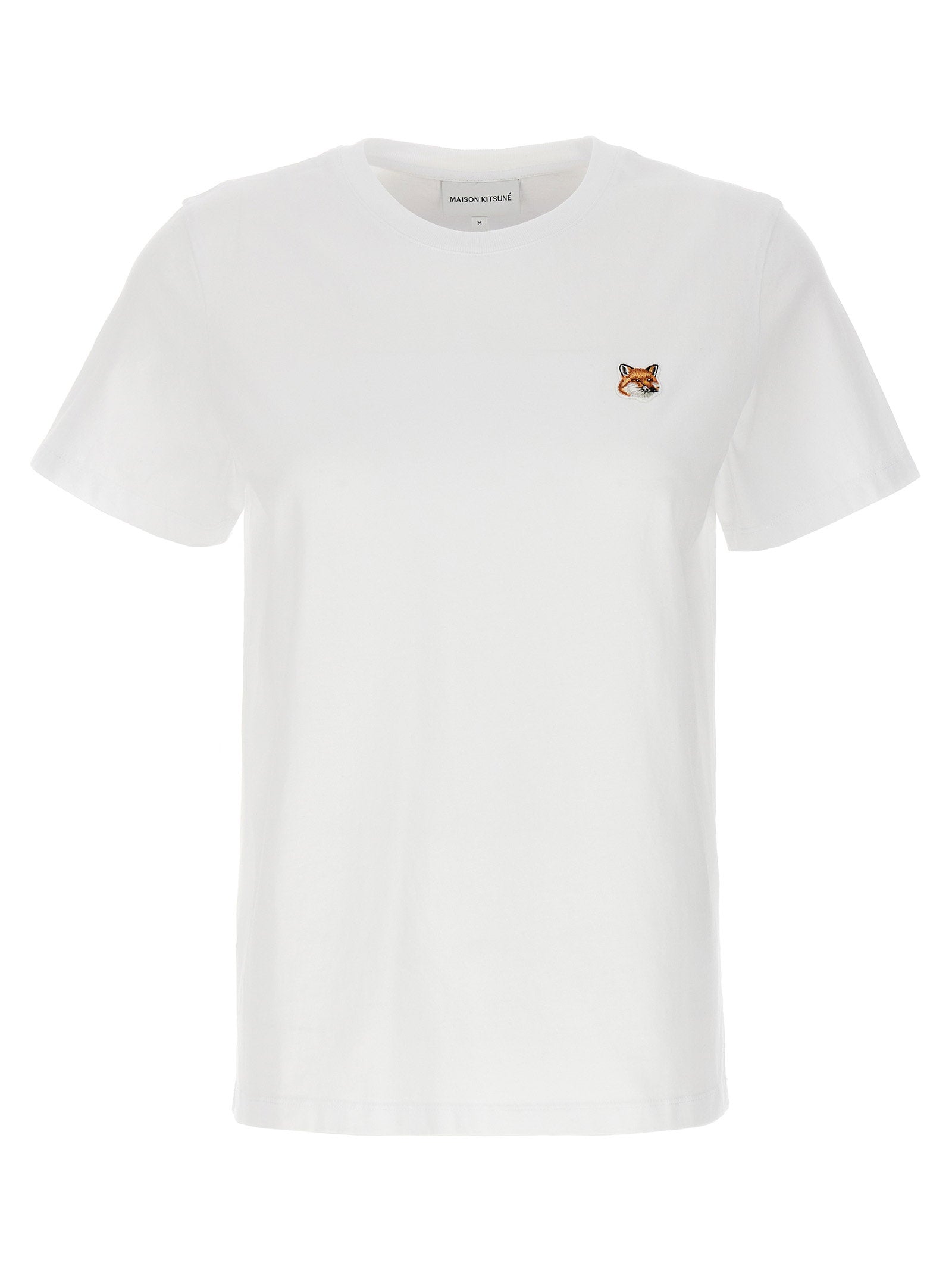 Maison Kitsuné Logo-Embroidered Fox Patch T-Shirt — White
