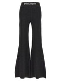 Palm Angels Logo-Tape Lurex Knit Trousers — Charcoal